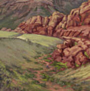 Hikers Red Rock Canyon Poster