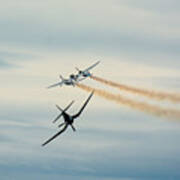 Historic Airplanes In Mid-air Poster