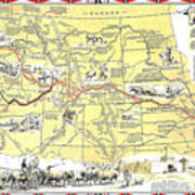 Historic Pioneer Trails Map 1843-1866 Poster