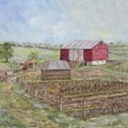 Homeplace - The Barn And Vegetable Garden Poster