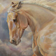 Hope Rising Galloping Palomino Horse Poster