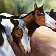 Horses At The Ranch Poster