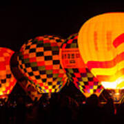 Hot Air Balloons Night Glow2 Poster