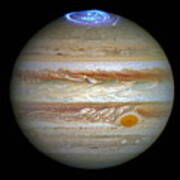 Hubble Captures Vivid Auroras In Jupiter's Atmosphere Poster