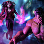 Hulk And Scarlet Witch Poster