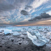 Ice Chunks Sunset 2 Poster