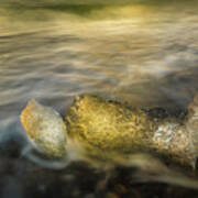 Ice In Surf At Dusk. Poster