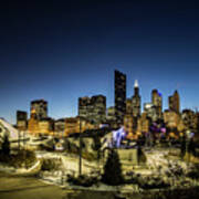 Ice Ribbon And Chicago Skyline Poster