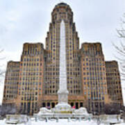 Iconic Buffalo City Hall In Winter Poster