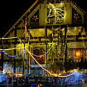Illuminated Christmas-house Poster