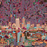 Indianapolis Skyline Abstract 4 Poster