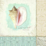 Inspired Coast Collage - Queen Conch Shell Tile Patterns Poster