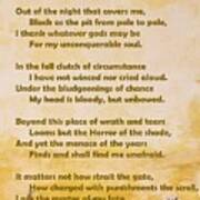 Invictus By William Ernest Henley V2 Poster