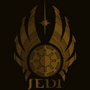 Jedi Symbol - Star Wars Art, Brown Poster