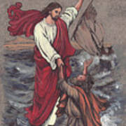 Jesus Saves Peter Poster