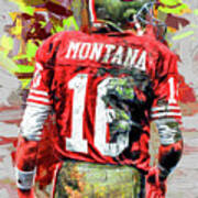 Joe Montana Football Digital Fantasy Painting San Francisco 49ers Poster