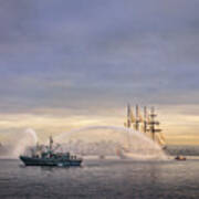 Juan Sebastian Elcano Arriving To The Port Of Ferrol Poster