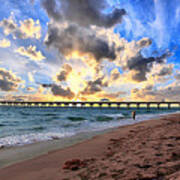 Juno Beach Pier Florida Sunrise Seascape D7 Poster
