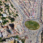 Kabul Traffic Circle Aerial Photo Poster