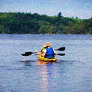 Kayak Paddling In Algonquin Park Poster