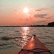 Kayak Sunset Poster