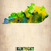 Kentucky Watercolor Map Poster