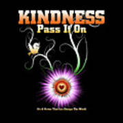 Kindness - Pass It On Starburst Heart Poster