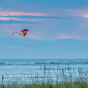 Kite In The Air At Sunset Poster