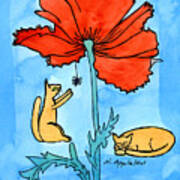 Kitties And The Poppy Poster