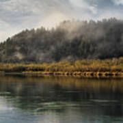 Klamath River With Mists In Autumn Poster