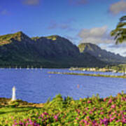 Kuku'i Point Lighthouse, Nawiliwili Bay, Kauai Hawaii Poster