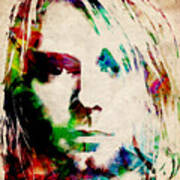 Kurt Cobain Urban Watercolor Poster