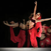 La Bayadere Ballerina In Red Tutu Ballet Poster