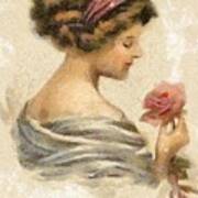 Lady With A Rose Poster