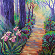 Ladyslippers On The Path Poster