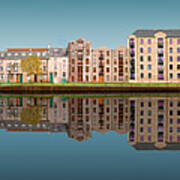 Lancaster Quayside Reflection 2 - Deep Blue Poster