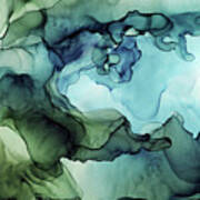 Land And Water Abstract Ink Painting Poster