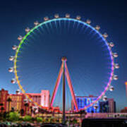 Las Vegas High Roller At Dusk Rainbow Colors 2 Poster