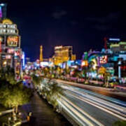 Las Vegas Strip At Night Poster
