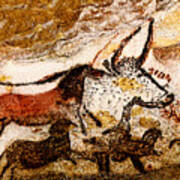 Lascaux Hall Of The Bulls - Horses And Aurochs Poster
