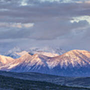 Last Light On Winter Peaks Poster