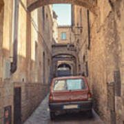Late Model Car In Ancient Alley Poster