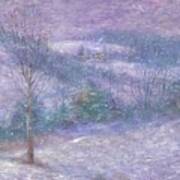 Lavender Impressionist Snowscape Poster