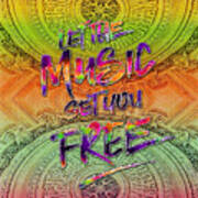Let The Music Set You Free Rainbow Opera Garnier Paris Poster