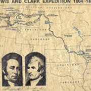 Lewis And Clark Expedition Map Poster