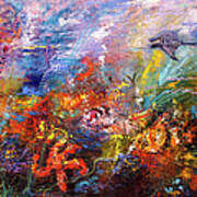 Life In The Coral Reef Oil Painting By Ginette Poster