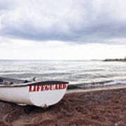 Lifeguard Boat On Toronto Beach Poster