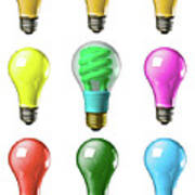 Light Bulbs Of A Different Color Poster