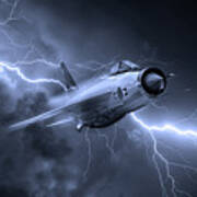 Lightning Power - Mono Poster