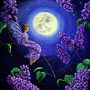 Lilac Fairy Bathed In Moonlight Poster